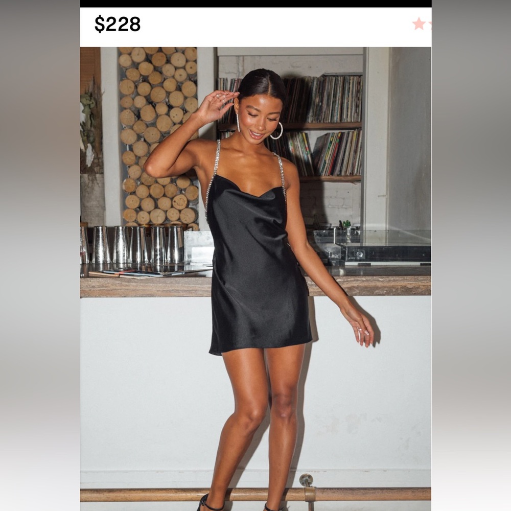 Show me your mumu black dress. Only worn once for about an hour.